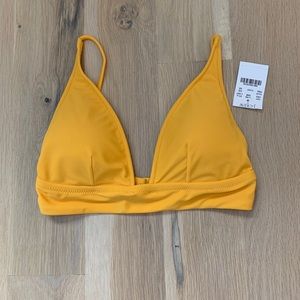 Yellow j-crew triangle bikini top